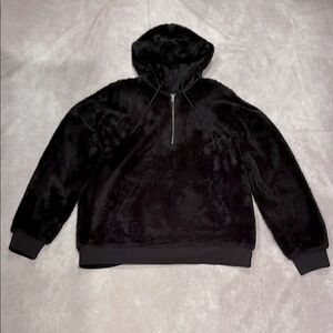 Pacsun Sherpa teddy fleece half zip hoodie size medium